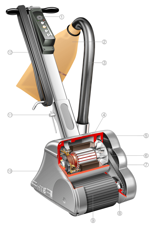 HT8 EX Drum Floor Sander Design Illustration